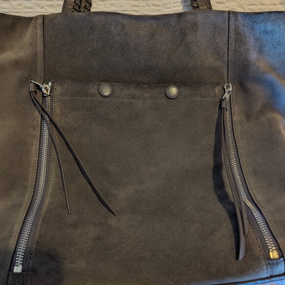 All Saints Suede Tote Bag - Gray/Tan - Picture 11 of 11